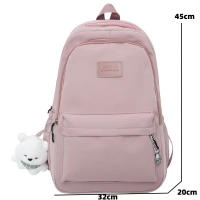 Mochila Impermeable De Alta Capacidad Para Mujer Estilo Universitario Con Portátil Bolsa De Viaje Para Niñas Diseño Lindo Y Moderno - details 1