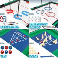 Mesa de Juegos Conversible de Madera Futbolín y Billar en Uno 12 Juegos para Niños y Adultos - details 6