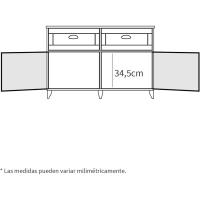 Taburete de Almacenamiento de Madera Roble Blanco Diseño de 2 Puertas y 1 Hueco - details 17