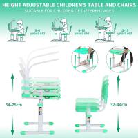 Escritorio para niños y estudiantes, mesa ergonómica y juego de descongelación, con cajón, soporte de lectura, lámpara LED regulable, altura ajustable - details 23