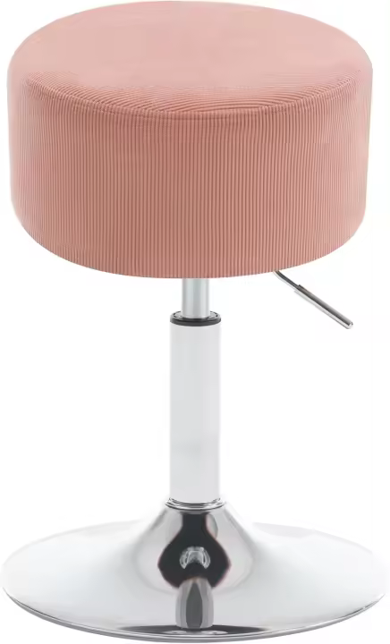 Taburete de Maquillaje Redondo Pequeño Giratorio de Altura Ajustable Taburete Bar Bajo PU para Tocador, Dormitorio, Oficina en Casa y Salón Blanco, BH14ws-1 - 1