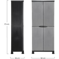 Exterior e Interior, Jardín y Terraza, 4 Baldas, 2 Puertas, 60kg Carga Máxima, Dimensiones - details 2