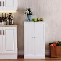 Armario de cocina con puertas y estantes ajustables de 180 cm para comedor, salón, color blanco - details 3