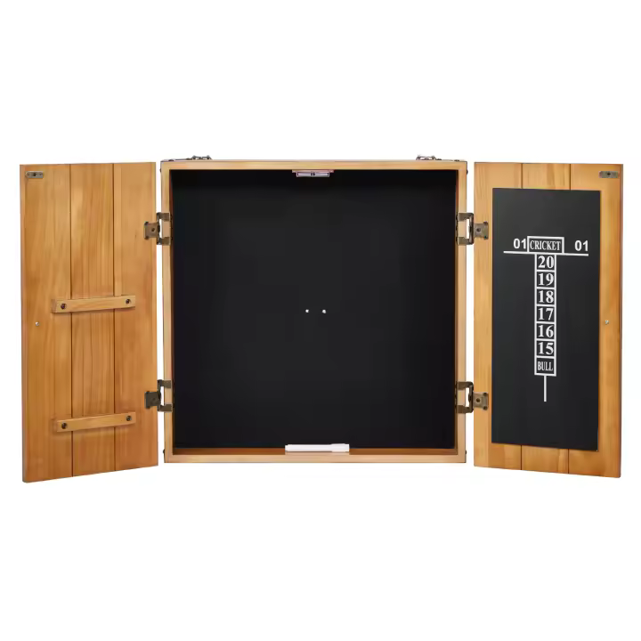 SucceBuy Gabinete para dardos, juego de madera maciza, escondite de tamaño oficial con marcador y accesorios, (diana no incluida) - 1