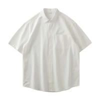 Camisa blanca de manga corta informal de verano para hombre, 100% algodón puro para hombre, talla grande - details 2