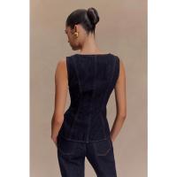 Conjunto de Denim para Mujer de Alta Calidad con Botones Modernos Chaqueta y Pantalón Ajustados - details 4