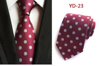 Corbata de 8cm con puntos para hombre, corbatas de negocios, accesorios de la camisa Ascot de poliéster, colorido, amarillo, trasero, rojo, fiesta de boda - details 11