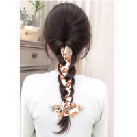 Diademas con cinta de flores para mujer, coleta larga, artefacto para el cabello de estilo coreano, peluca trenzada de boxeo sintética esponjosa - details 3