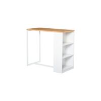 Juego de mesa moderna con 2 sillas altas y taburetes para comedor, juego de 3 muebles para ahorrar espacio para cocina, balcón, restaurante o bar, marrón y negro - details 9