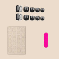 Uñas artificiales de lentejuelas de estilo simple cuadrado para mujer - details 5