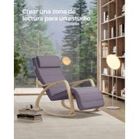 Mueble Ottoman de Madera de Abedul Mueble de Descanso Ajustable con 5 Posiciones, Carga Máxima de 150kg, Para Dormitorio, Salón Gris Claro y Natural - details 4