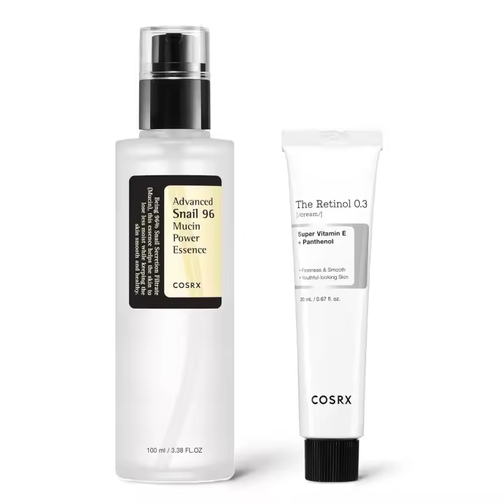 COSRX Advanced Cycling Routine- Snail 96% Power Mucin Essnce Retinol 0.3% Crema, Duo antienvejecimiento e hidratante, Carre de piel coreano - 1