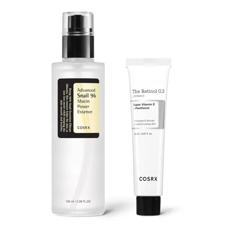 COSRX Advanced Cycling Routine- Snail 96% Power Mucin Essnce Retinol 0.3% Crema, Duo antienvejecimiento e hidratante, Carre de piel coreano - 1