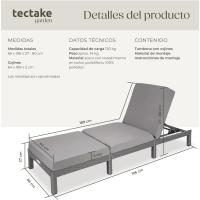 Taburete de Jardín Exterior de Ratán y Acero Tumbona de Piscina con Resaldo Ajustable en 6 Posiciones Tumbona de Playa Estable y Resistente a Intemperie Limpieza Fácil - details 10