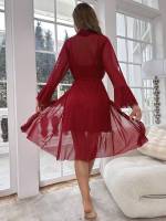 Lencería sexy para mujer, sexy, reunir pechos pequeños, tirantes de encaje, camisón de malla, traje sexual, ropa de estar - details 24