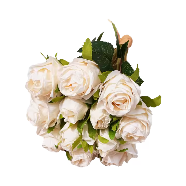 Rosas Artificiales, Realista Largo Tallo Falso Rosa Seda Nupcial Ramo de Novia Flor para el hogar jardín fiesta Hotel Decoración - 1