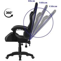 Silla para Ordenador, Silla Ergonómica para Juegos, Silla de Escritorio para Oficina con Altura Ajustable y Ruedas, Sillas de Videojuegos Color Negro/Gris. - details 6