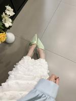 Zapatos de tacón alto plateados puntiagudos para mujer stiletto back zapatos individuales vacíos nuevos con falda bolsa cabeza sandalias zapatos de mujer - details 36