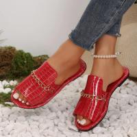 Zapatillas planas De Punta abierta para Mujer, Chanclas De talla grande, Sandalias planas, 2024 - details 1