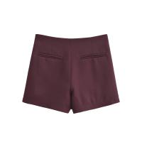 Nueva falda corta de color sólido para mujer, color sólido, moda casual, cremallera lateral, mini falda corta de cintura alta retro - details 3
