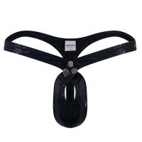 Calzoncillos de piel sintética con estampado de serpiente para Hombre, Tanga, ropa interior Sexy, bragas, bolsa de cintura baja, parte trasera en T - details 2
