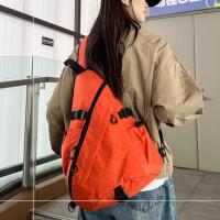 Bolso de pecho de Color sólido para hombre, bolso de hombro de tela Oxford multifuncional de gran capacidad, hombro ajustable, estilo coreano - details 12