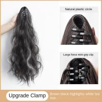 Peluca de cola de caballo con clip de permanente de maíz, extensión de cola de caballo, cola de caballo corta ondulada y rizada ombre, postizo de cola de caballo con clip esponjoso para mujeres - details 10