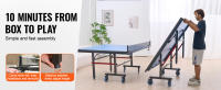 SucceBuy Mesa de Ping Pong, Tenis de Mesa Profesional, MDF Interior, Plegable con Red de Sujeción Rápida, Ruedas Bloqueables, Tableros de 25 mm - details 4