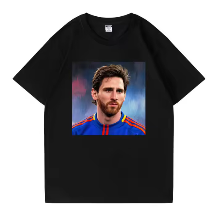 2025 Camiseta para hombre Camiseta negra pura 100% algodón Camisetas Messi blanco última novedad camiseta de fútbol Camiseta de fútbol - 1