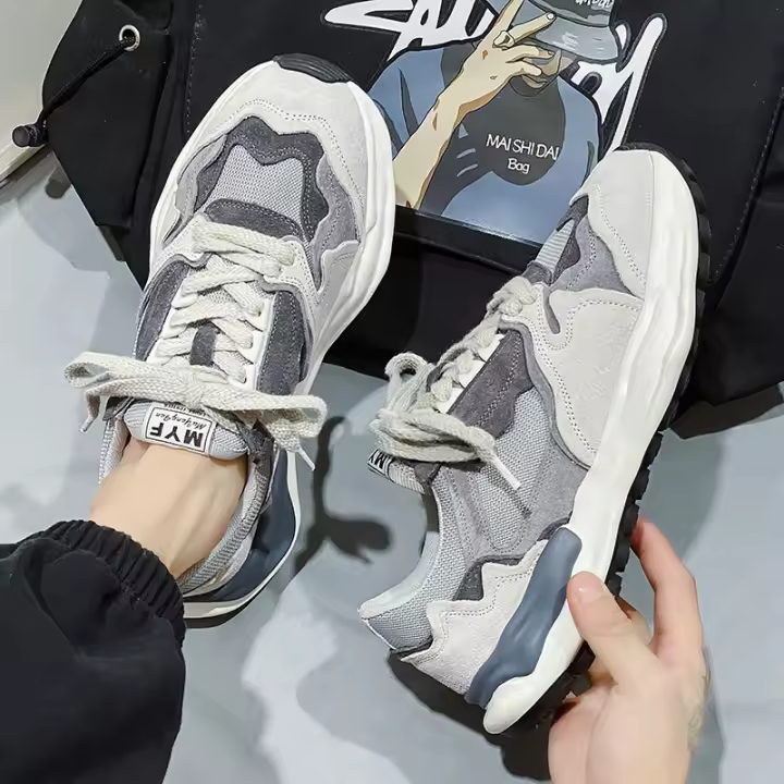 Zapatillas deportivas para correr de malla con suela gruesa para estudiantes de secundaria, transpirables, de primavera y verano para hombre, Forrest Gump, zapatillas para correr transpirables y modernas - 1