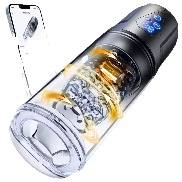 Leten KUSHOR 3 en 1 Inalámbrico Control de Aplicación Realista Sucion de Boca, Rotación y Vibración para Hombres Juguete Sensual de Salud - 1