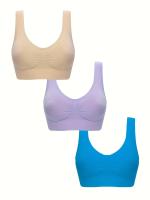Sujetadores Deportivos Inalámbricos, 3 piezas, Sujetador De Tanque Elástico Cómodo Y Transpirable, Lencería Y Ropa Interior Para mujer - details 26
