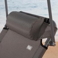 Plegable con Parasol Gris, Antivuelco, Reclinable 3 Posiciones, Material: Acero y textileno, Medidas: 193x53x30cm, Peso máx. soportado 110Kg, Tumbonas Plegables (62288) - details 3