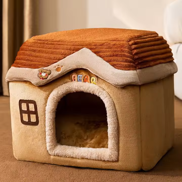 HOOPET-casa de perro de doble techo con forma de Animal, cama cómoda para dormir, suministros para gatos y perros pequeños, nuevo estilo - 1
