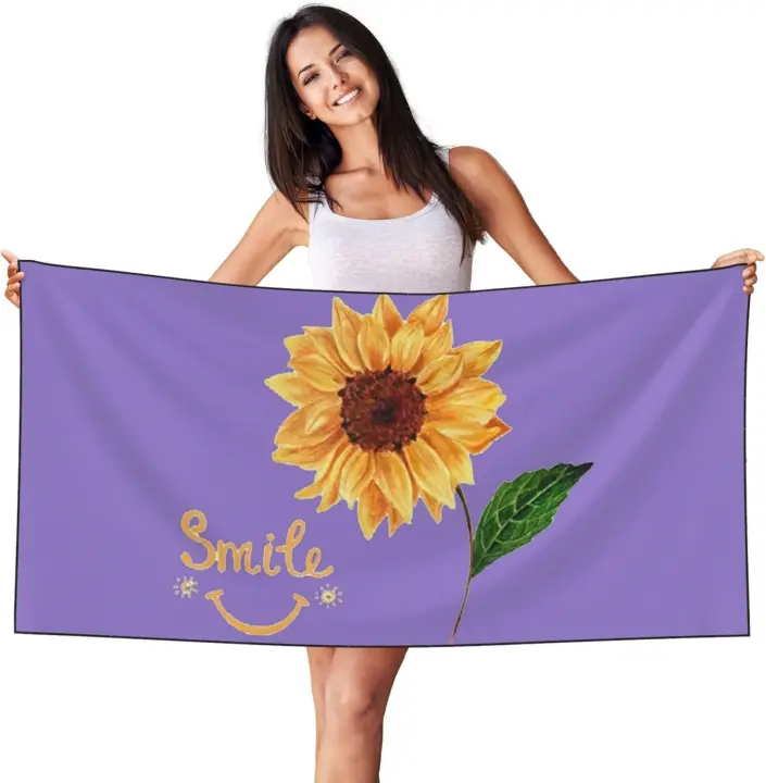 Toallas de camping con estampado de girasoles para hombre y mujer, toallas VIE para piscina, baño, natación, yoga y spa - 1