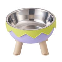 Cuenco de agua para comida de gato con forma de cáscara de huevo, antideslizante, antivómitos, de acero inoxidable, antivuelco con soporte - details 9