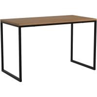 Mesa de escritorio de 119 x 61 x 73 cm, escritorio de oficina de metal y madera, mesa multiusos, color marrón y negro - details 0