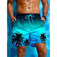 Pantalones cortos para hombre con estampado de palmera 3D Cinturón de cordón, transpirables, perfectos para las vacaciones de verano - details 1