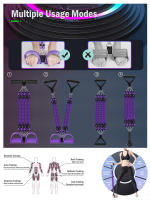 Bandas de resistencia para pedales, bandas de ejercicio con asas, cuerda elástica para sentarse, Fitness en casa, equipo de entrenamiento de fuerza - details 2