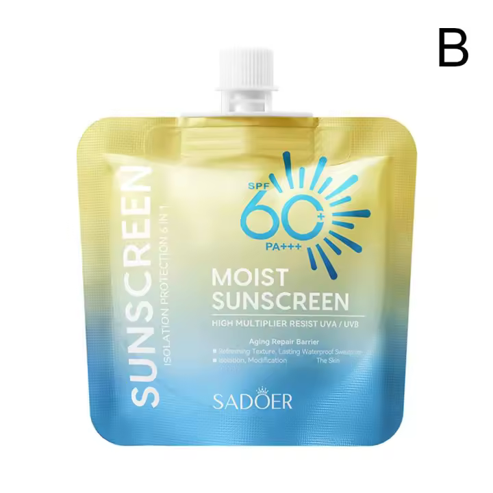 Protector solar SPF50 PA+++ Bloqueador solar para SADOER Protector solar facial hidratante, ligero y no graso, resistente al agua y al sudor - 1