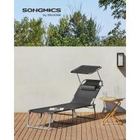 Silla de Sentado al Aire Libre Ajustable Plegable, 193 x 53 x 29 cm, Capacidad de 150 kg, con Parasol, reposacabezas, Respaldo - details 37