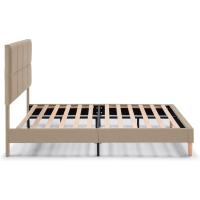 Estructura de cama tapizada de 30 cm, base para colchón, somier de láminas de madera, montaje sencillo - details 2