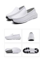 Nuevos zapatos de enfermera para hombre en blanco y negro, zapatos de trabajo médico, cómodos, antideslizantes, para las cuatro estaciones, antideslizantes, transpirables, individuales. - details 1