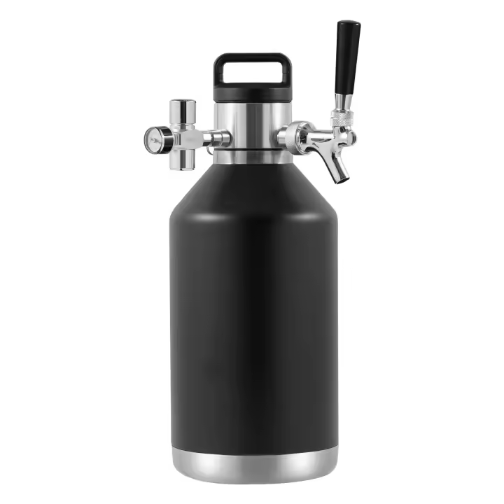 Succebuy Mini Keg Beer Growler de 128Oz 4L Acero Inoxidable 304 Regulador de Presión CO2 - 1