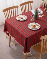 Mantel de Mesa de Cuadros a Cuadros con Borla Cubierta de Mesa sin Arrugas Lavable para Navidad, Fiestas y Año Nuevo - details 35