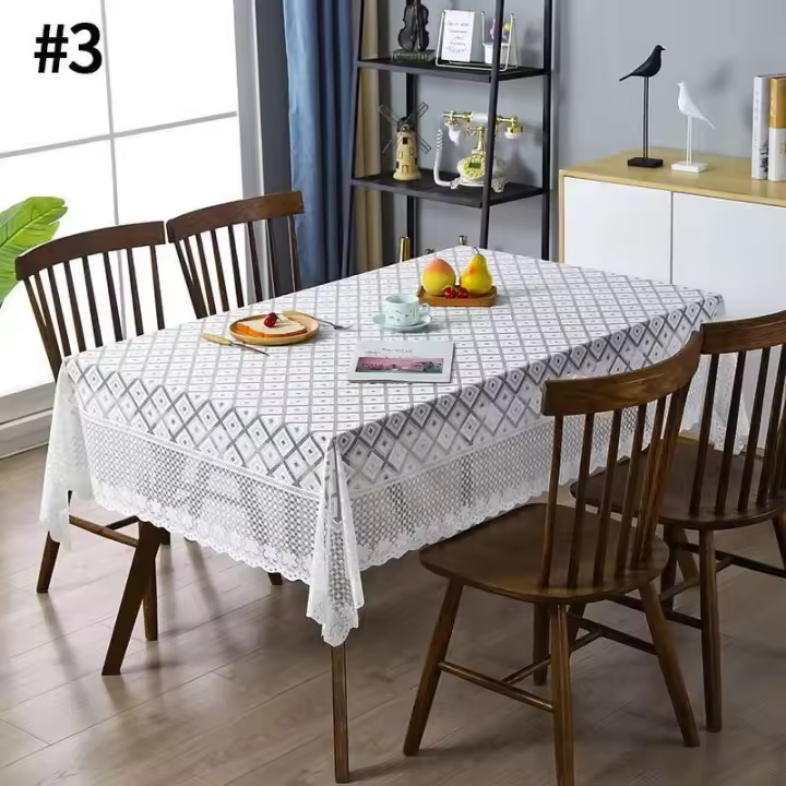 Mantel blanco Ense, papel tapiz de boda de estilo coreano, cocina, mesa de comedor, decoración de papel tapiz para fiesta de cumpleaños - 1