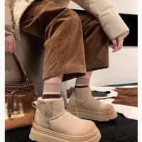 Botas de Nieve de Piel Escarchada Zapatos de Algodón Cálidos y Gruesos para Mujer, Temporada de Invierno 2025 - details 13