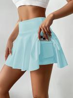 Faldas Deportivas De Un Solo Color Con Bolsillo, Faldas Activas De Golf, Running Y Tenis, Ropa Deportiva Para Mujer - details 30