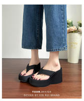 Chanclas de suela gruesa que aumentan la altura en verano, zapatillas con forma de magdalena y sandalias con tacón de cuña para mujer - details 10