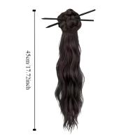 Horquilla para el pelo, cola de caballo larga ondulada y rizada, nuevo estilo chino, moño de flores, peluca con pinza, cola de caballo esponjosa, postizo, Cheongsam - details 0